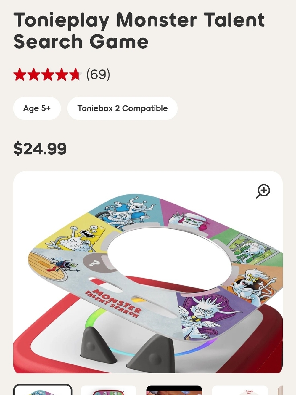 Tonieplay Monster Talent Search Game - Red